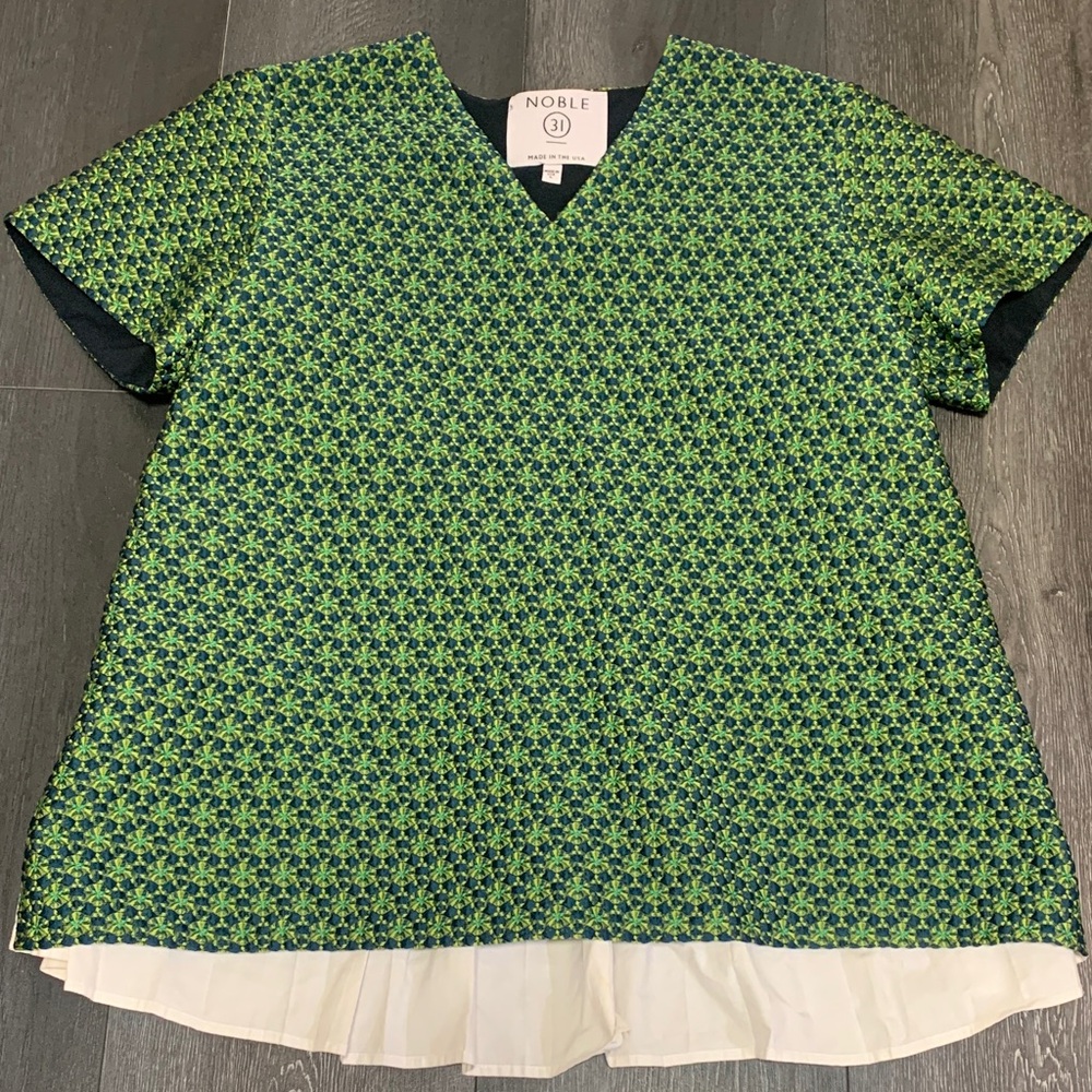 Noble Green Patterned Women's Blouse